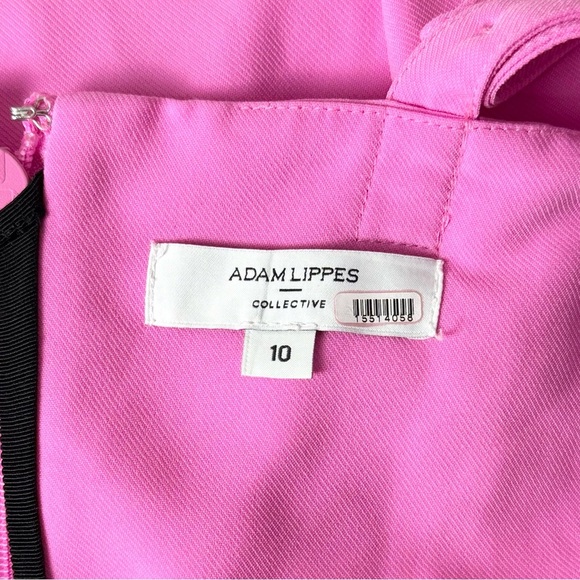 ADAM LIPPES Pink Square Neck Sleeveless Tie Back Wide Leg Overalls Jumpsuit 10 - Picture 5 of 7